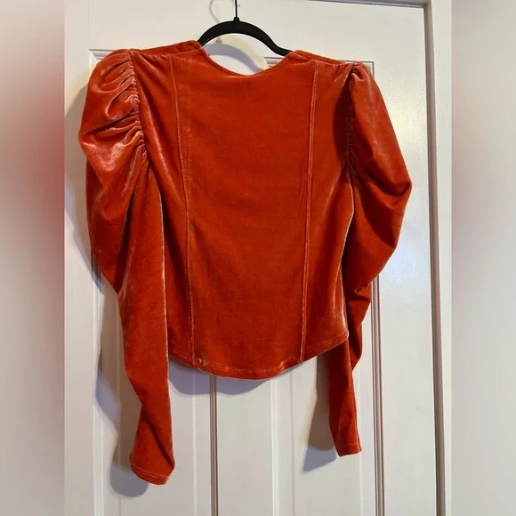 #110 FREE PEOPLE X REVOLVE HOLD ME CORSET STYLE TOP CRUSH BLUSH VELVET SIZE M - Picture 5 of 7